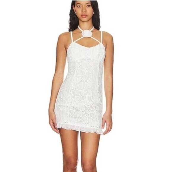 For Love & Lemons  Harriet Mini Dress in White NWT XL - Picture 1 of 11